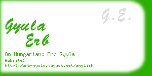 gyula erb business card